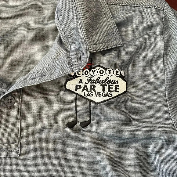 Travis Mathew GrayHeathered Polo Shirt Mens Size Medium Golf W/ Logo - Picture 2 of 4